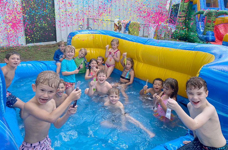 kids party with inflatable water rental